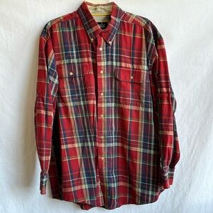 National Geographic Travel Collection plaid cotton shirt, size XL